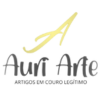 LOGO DA MARCA AURI ARTE EM COURO-CORES DOURADO E PRETO